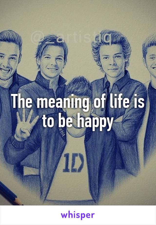 The meaning of life is to be happy