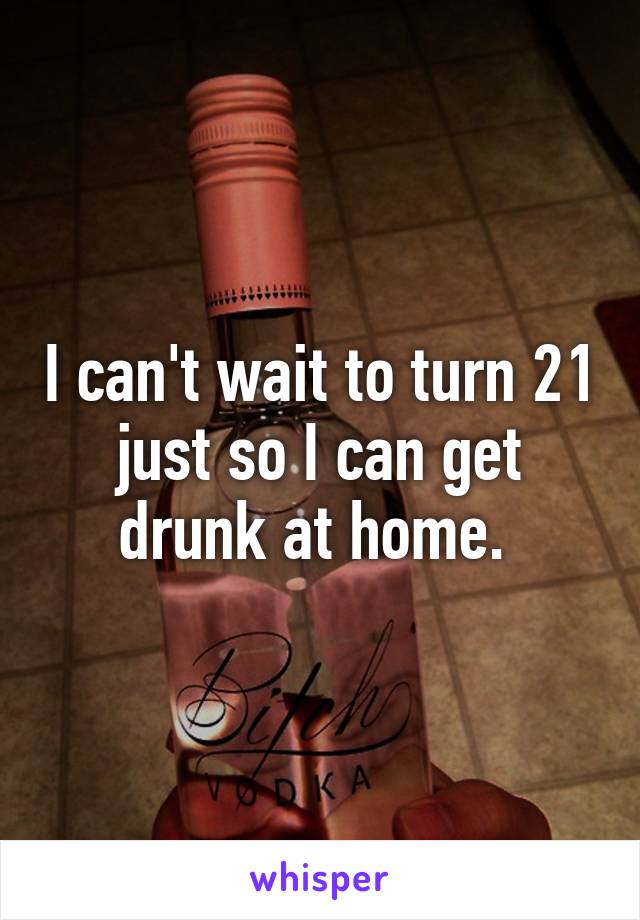 I can't wait to turn 21 just so I can get drunk at home. 