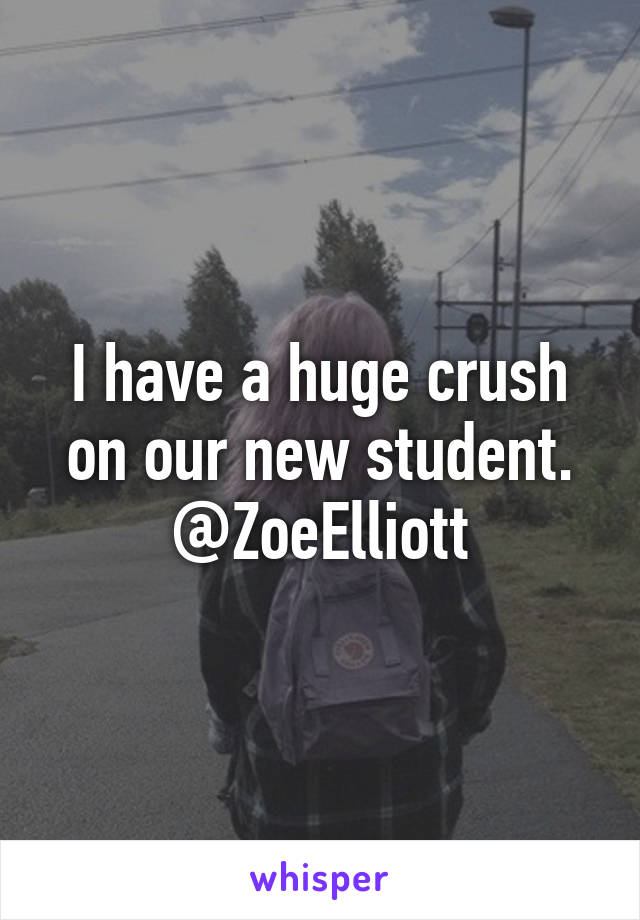 I have a huge crush on our new student.
@ZoeElliott