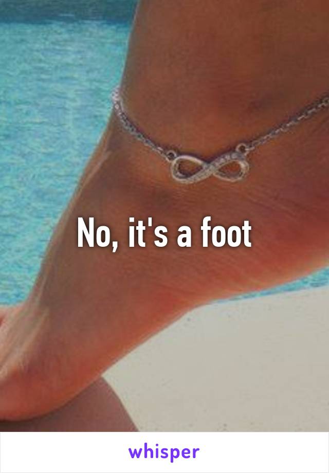 No, it's a foot