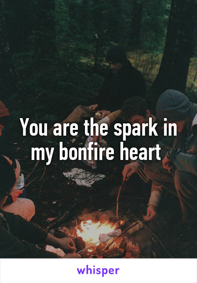 You are the spark in my bonfire heart 