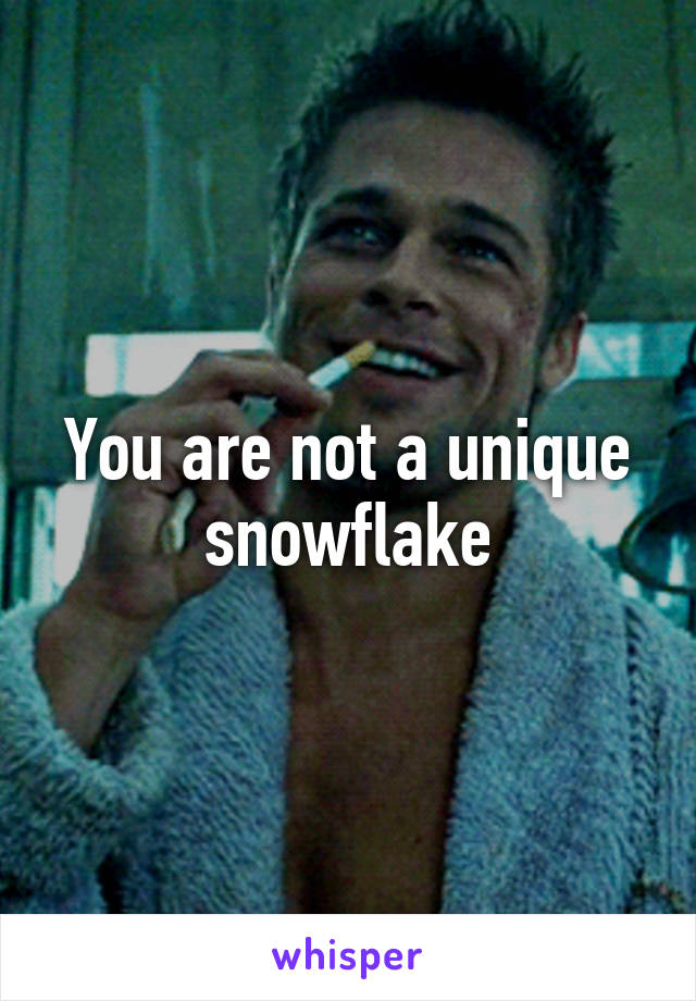 You are not a unique snowflake