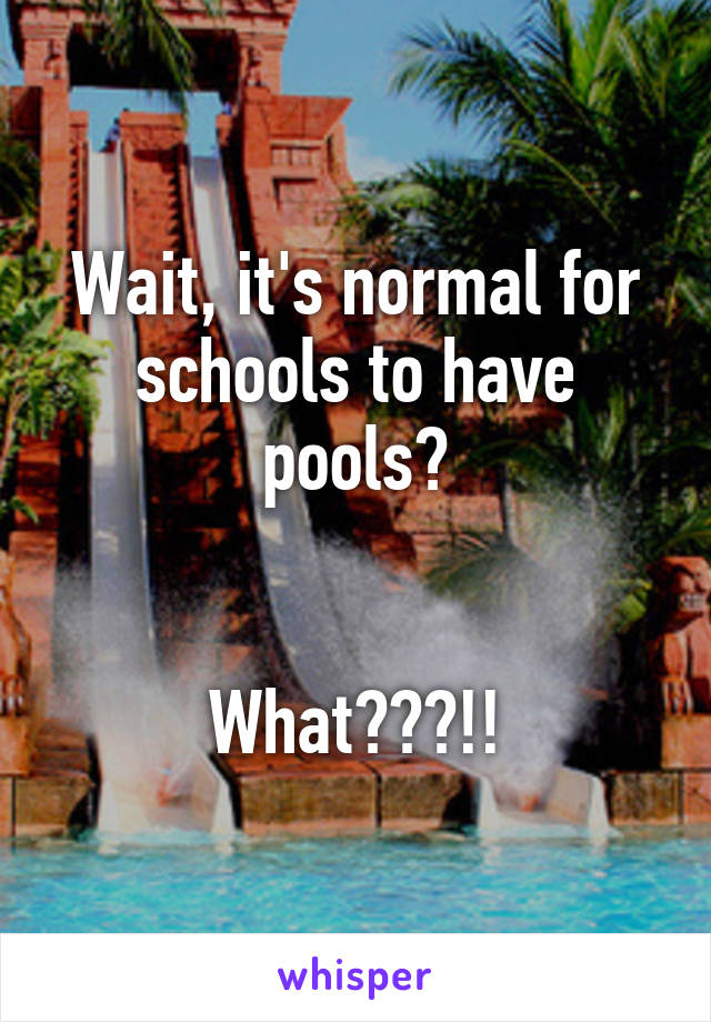 Wait, it's normal for schools to have pools?


What???!!