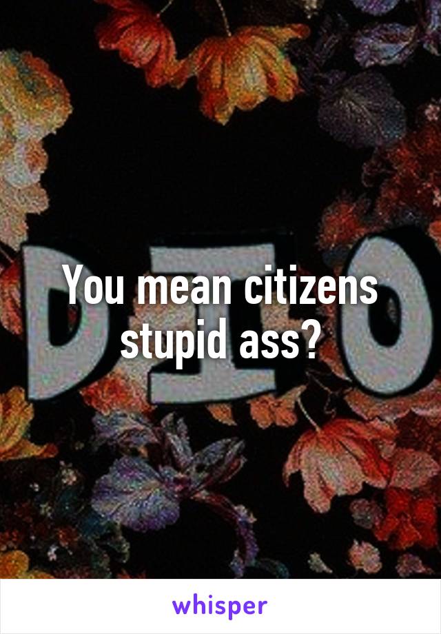 You mean citizens stupid ass?