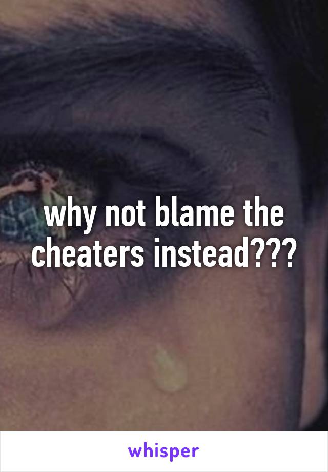 why not blame the cheaters instead???