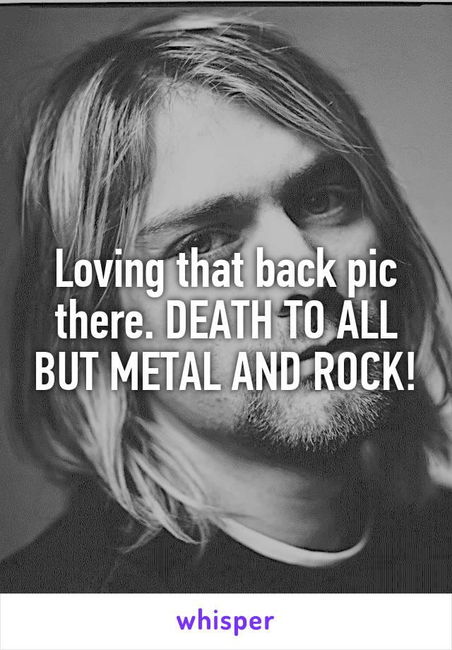 Loving that back pic there. DEATH TO ALL BUT METAL AND ROCK!