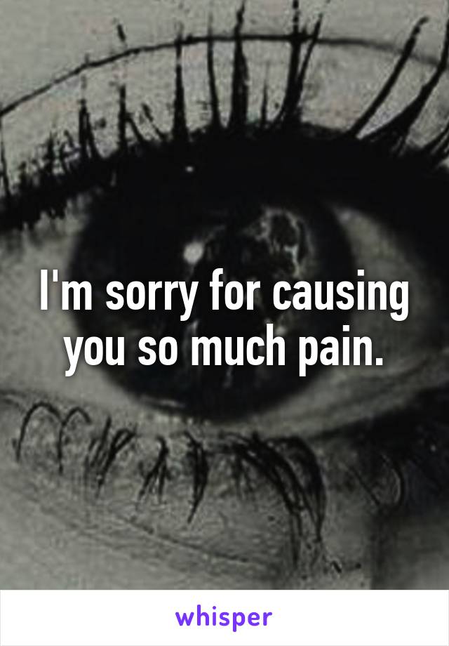 I'm sorry for causing you so much pain.