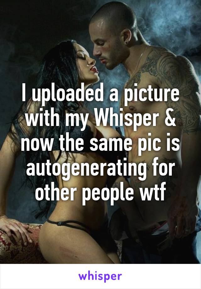 I uploaded a picture with my Whisper & now the same pic is autogenerating for other people wtf