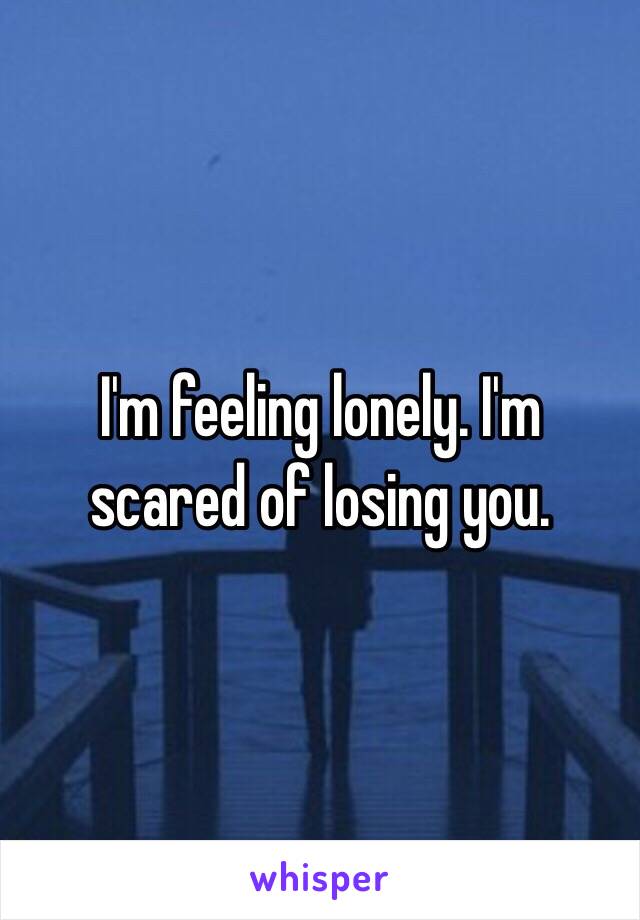 I'm feeling lonely. I'm scared of losing you. 