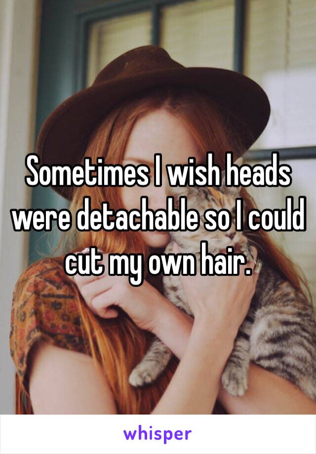 Sometimes I wish heads were detachable so I could cut my own hair.