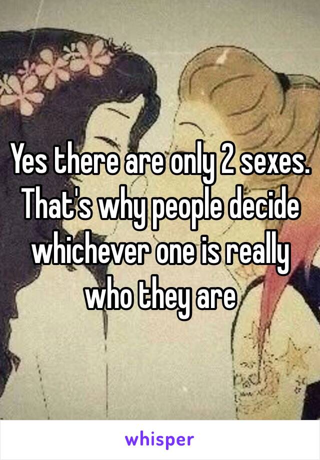 Yes there are only 2 sexes. That's why people decide whichever one is really who they are