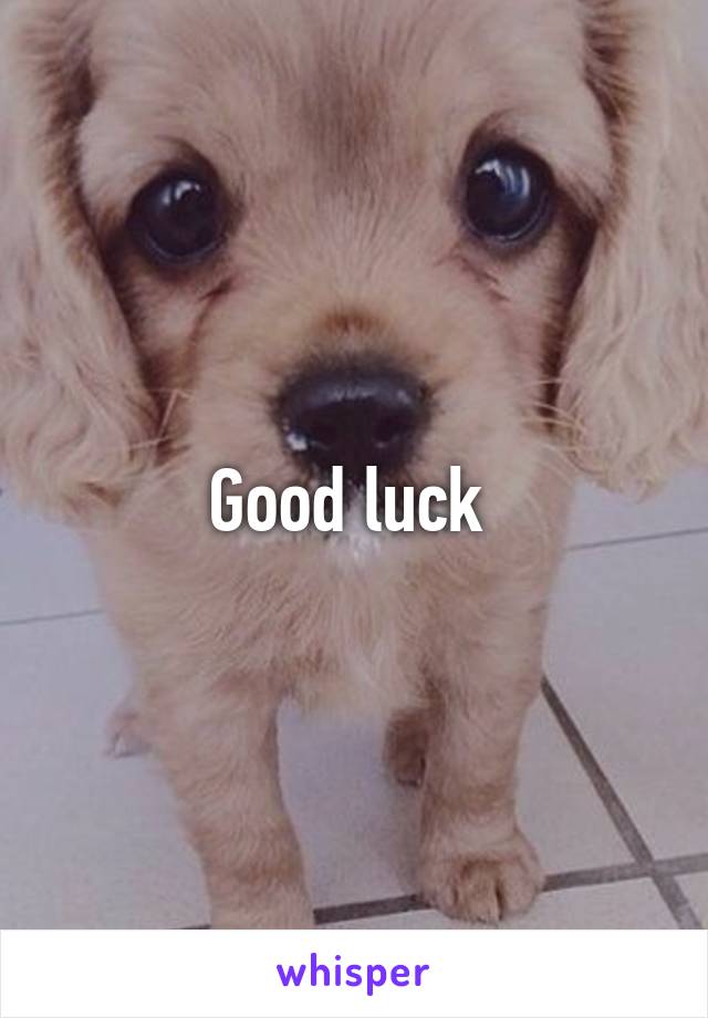 Good luck 