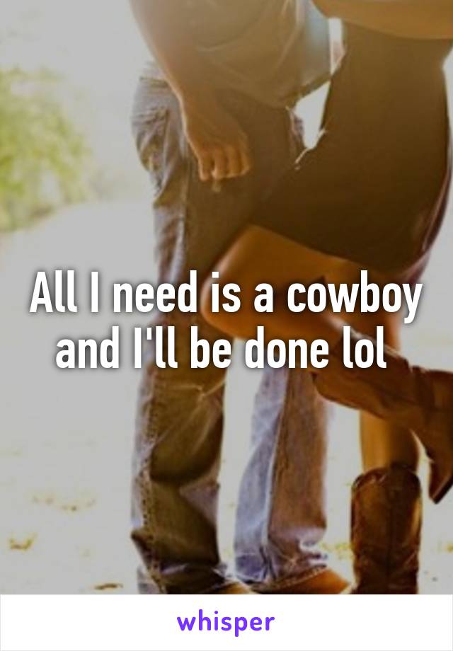 All I need is a cowboy and I'll be done lol 