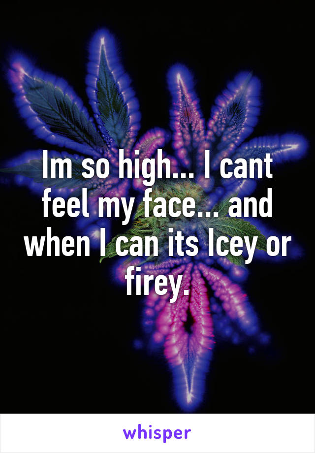 Im so high... I cant feel my face... and when I can its Icey or firey.