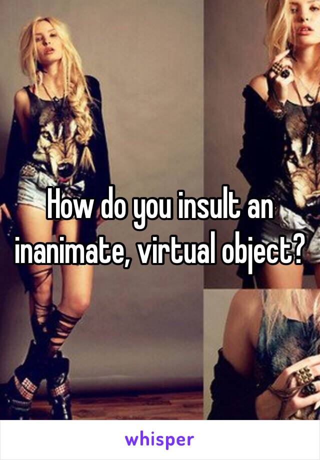 How do you insult an inanimate, virtual object?