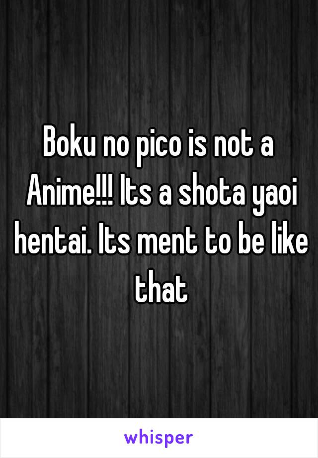 Boku no pico is not a Anime!!! Its a shota yaoi hentai. Its ment to be like that