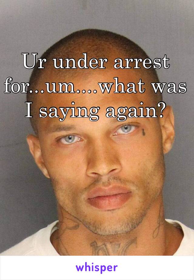 Ur under arrest for...um....what was I saying again?