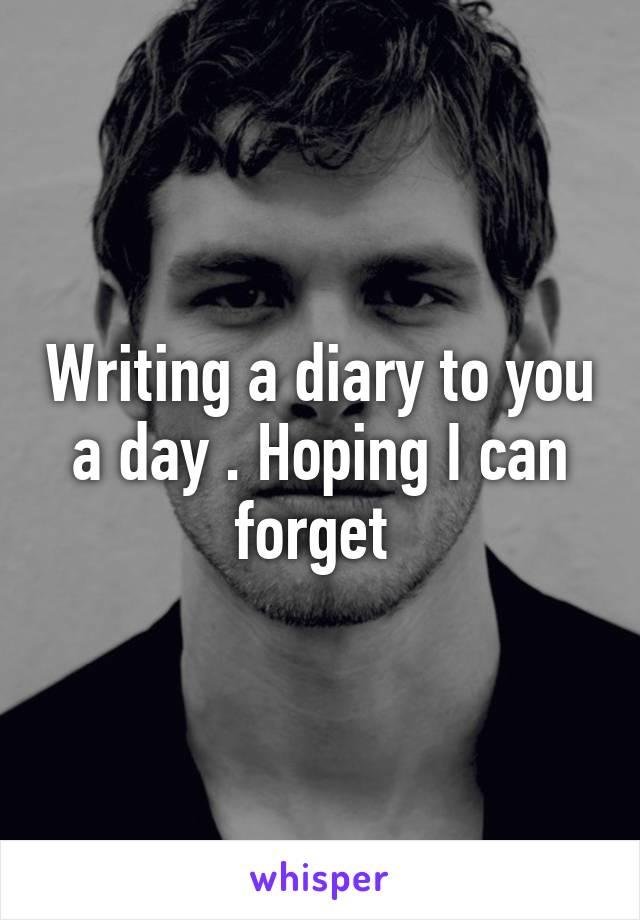 Writing a diary to you a day . Hoping I can forget 