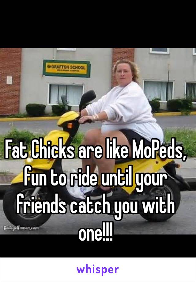 Fat Chicks are like MoPeds, fun to ride until your friends catch you with one!!!