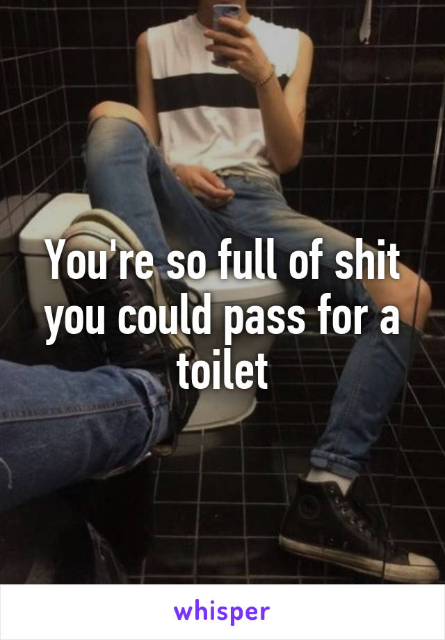 You're so full of shit you could pass for a toilet