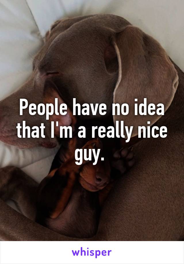 People have no idea that I'm a really nice guy. 