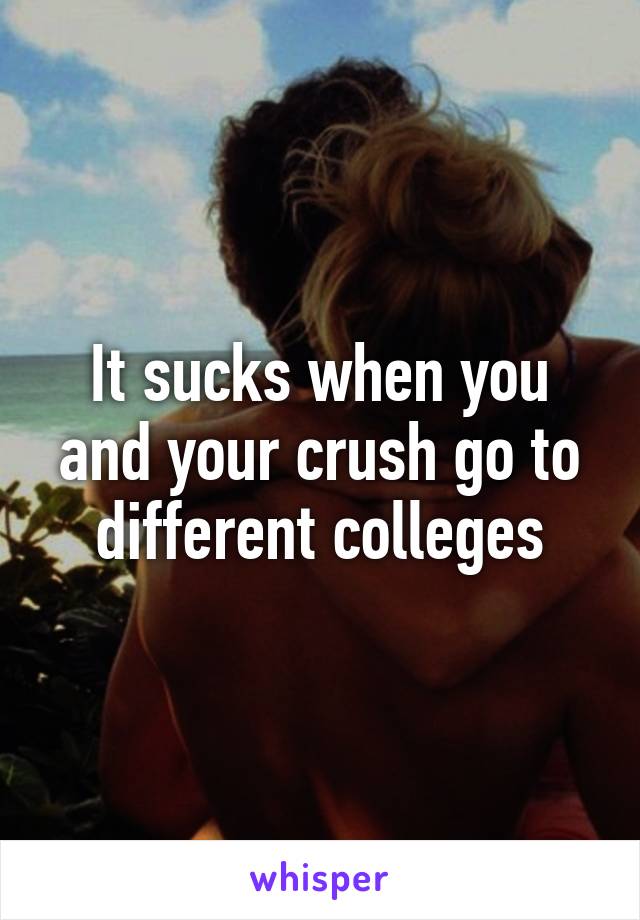 It sucks when you and your crush go to different colleges