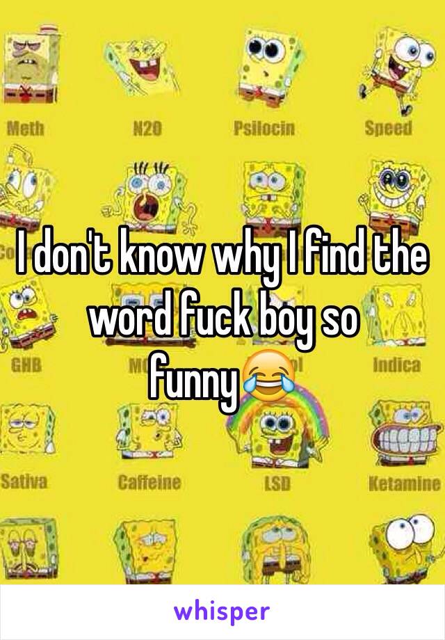 I don't know why I find the word fuck boy so funny😂