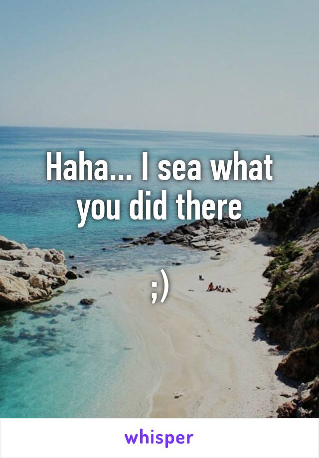 Haha... I sea what you did there

;)