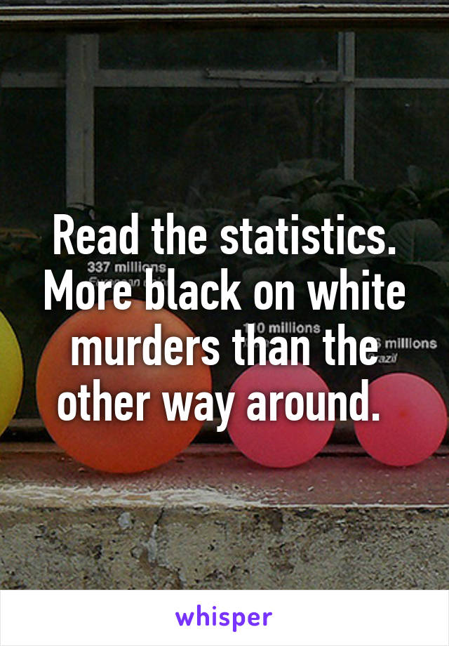 Read the statistics. More black on white murders than the other way around. 