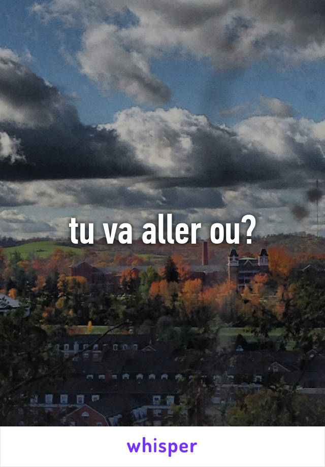 tu va aller ou?