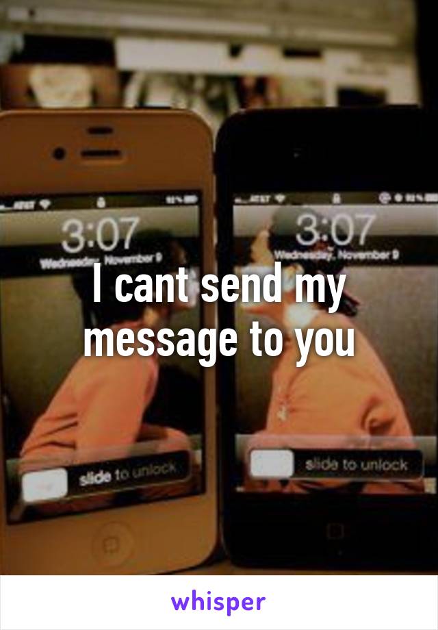 I cant send my message to you