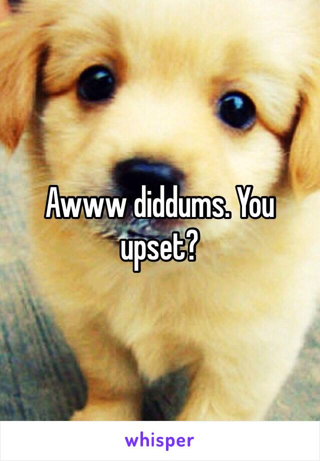 Awww diddums. You upset?
