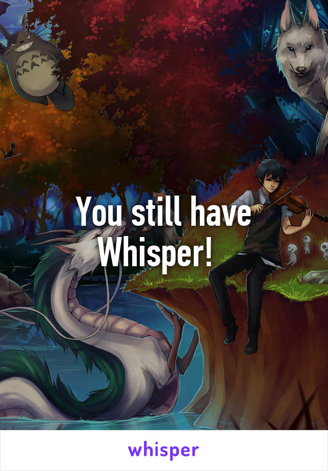 You still have Whisper!  