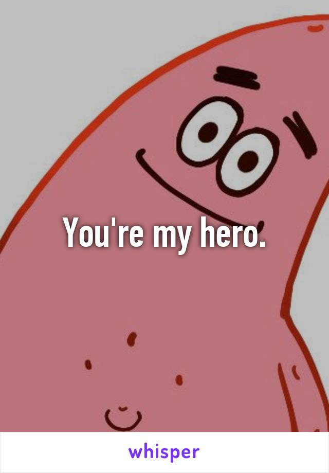 You're my hero.