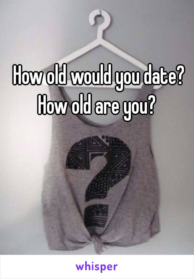 How old would you date?
How old are you? 

