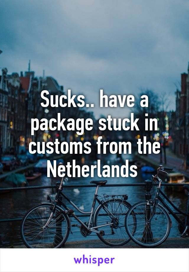 Sucks.. have a package stuck in customs from the Netherlands 