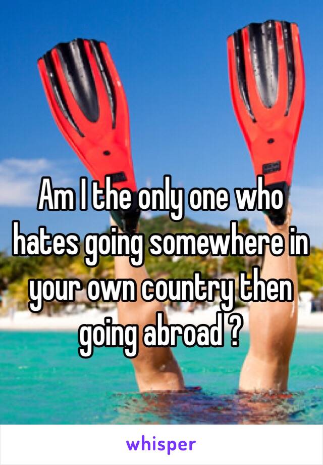 Am I the only one who hates going somewhere in your own country then going abroad ?