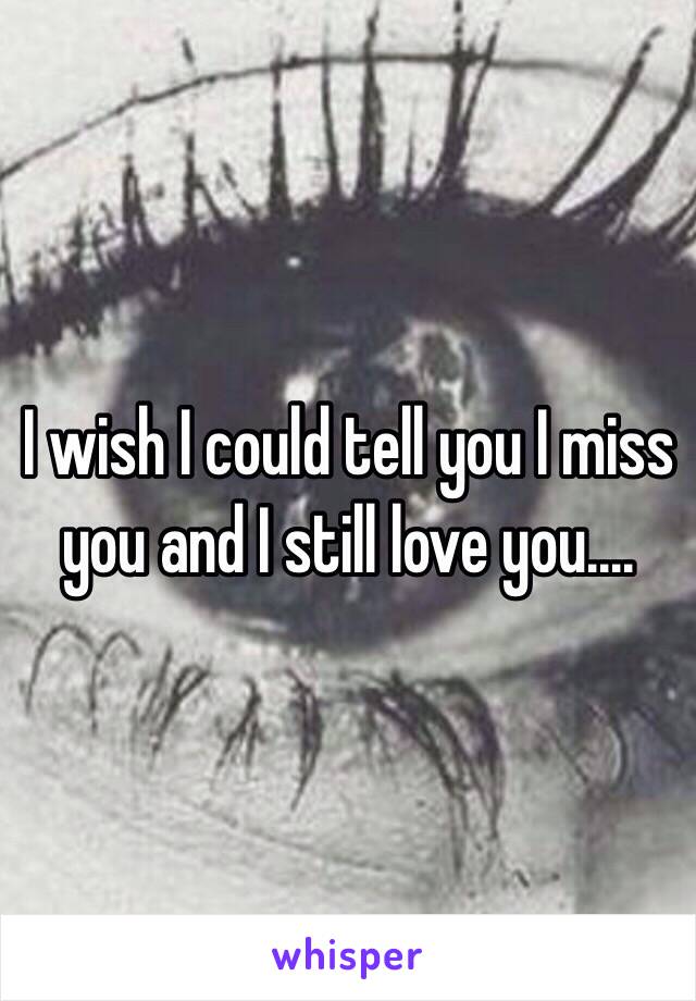 I wish I could tell you I miss you and I still love you....