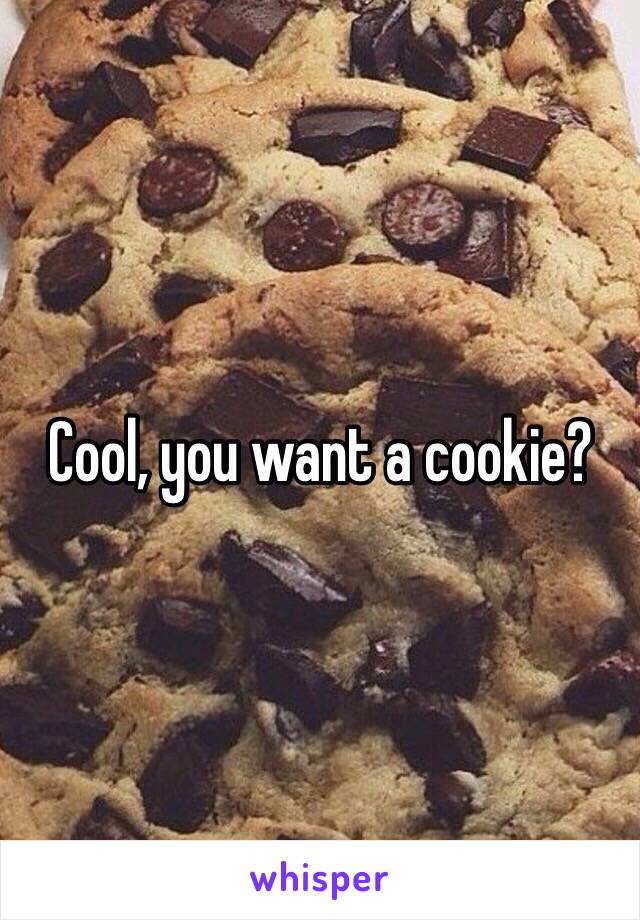 Cool, you want a cookie?