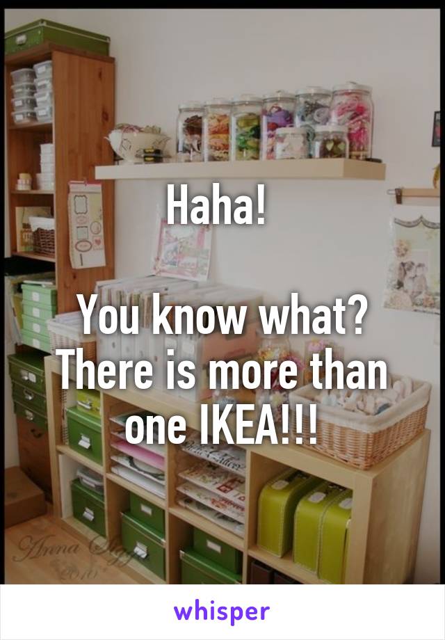 Haha! 

You know what? There is more than one IKEA!!!