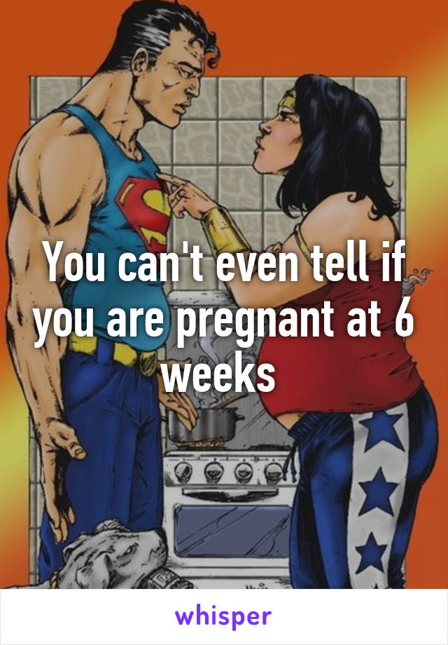 You can't even tell if you are pregnant at 6 weeks 