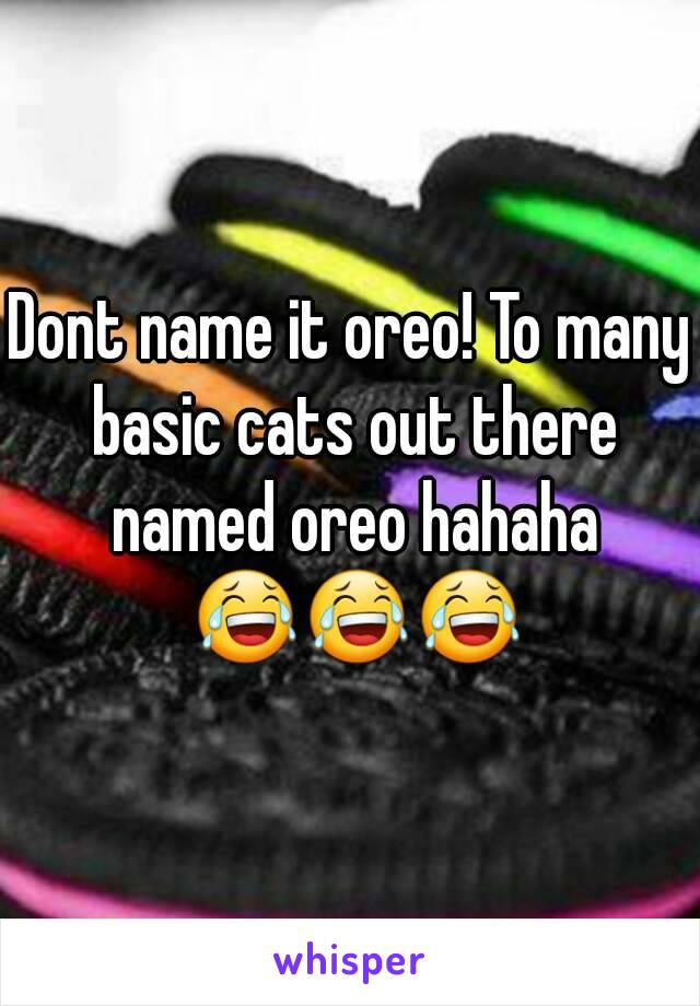 Dont name it oreo! To many basic cats out there named oreo hahaha 😂😂😂