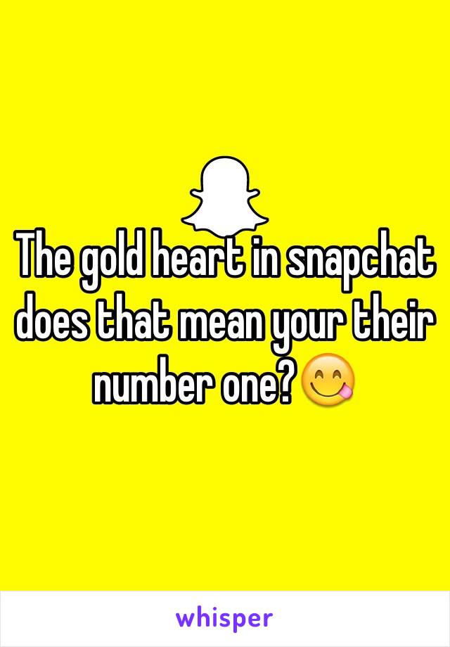 The gold heart in snapchat does that mean your their number one?😋