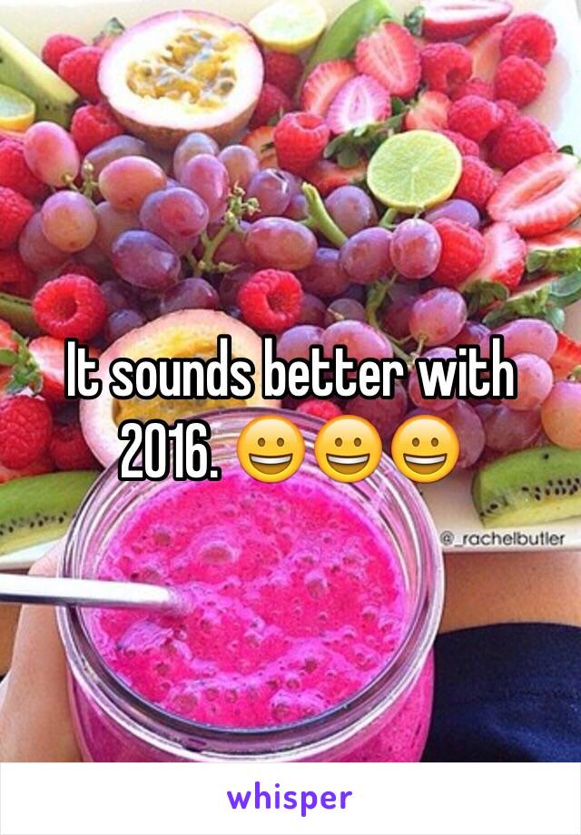 It sounds better with 2016. 😀😀😀