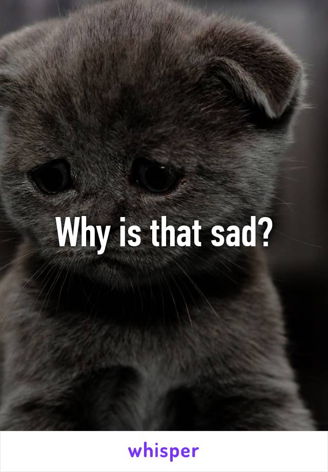 Why is that sad?