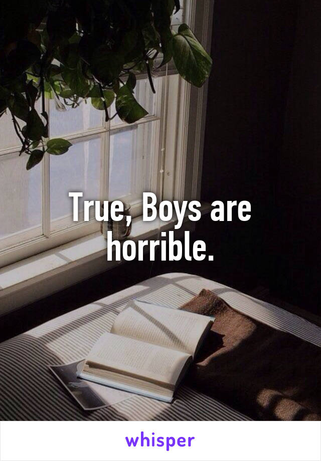 True, Boys are horrible.