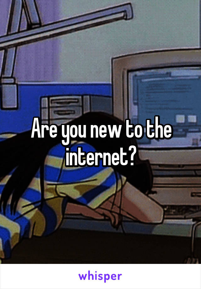 Are you new to the internet?