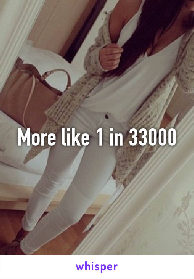 More like 1 in 33000