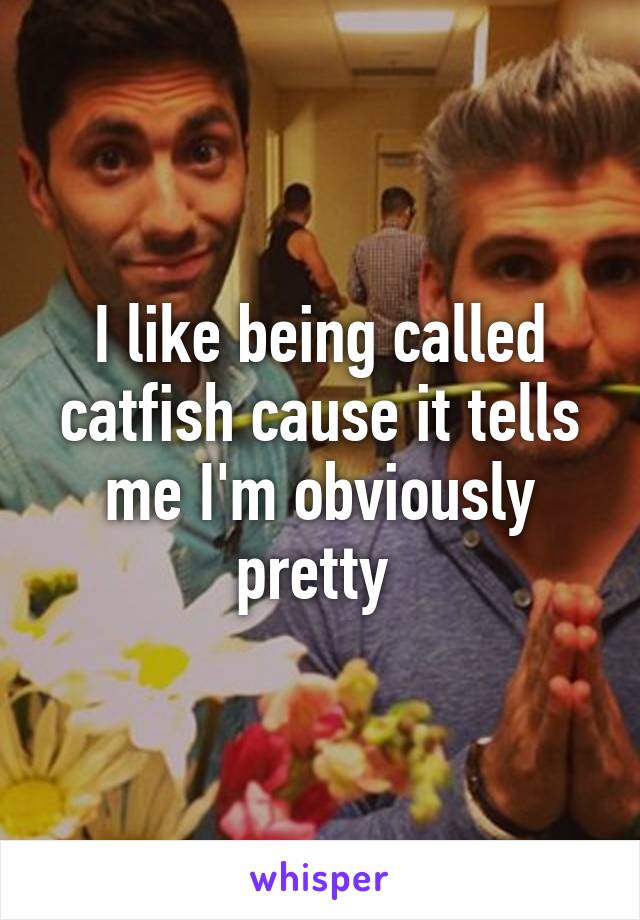 I like being called catfish cause it tells me I'm obviously pretty 