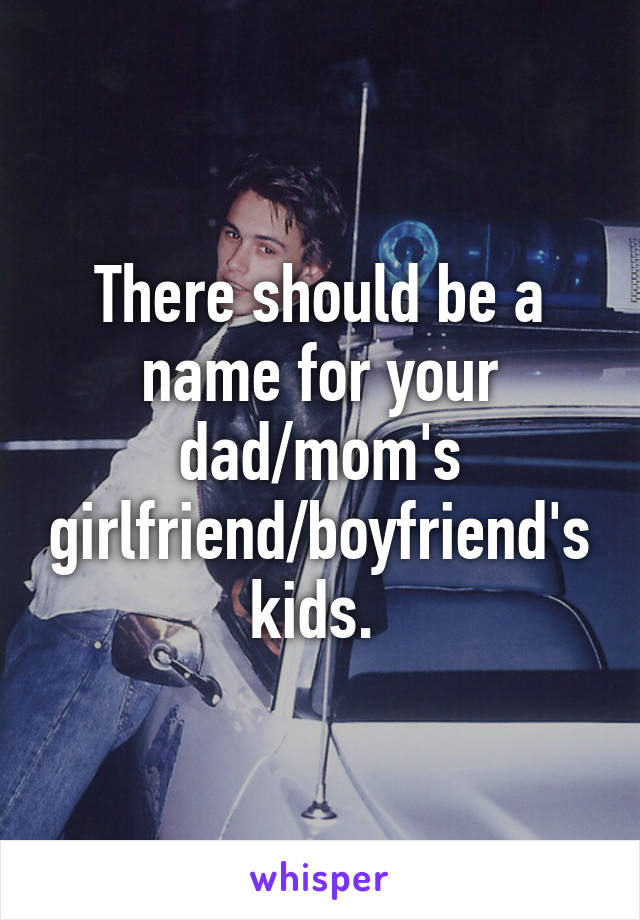 There should be a name for your dad/mom's girlfriend/boyfriend's kids. 